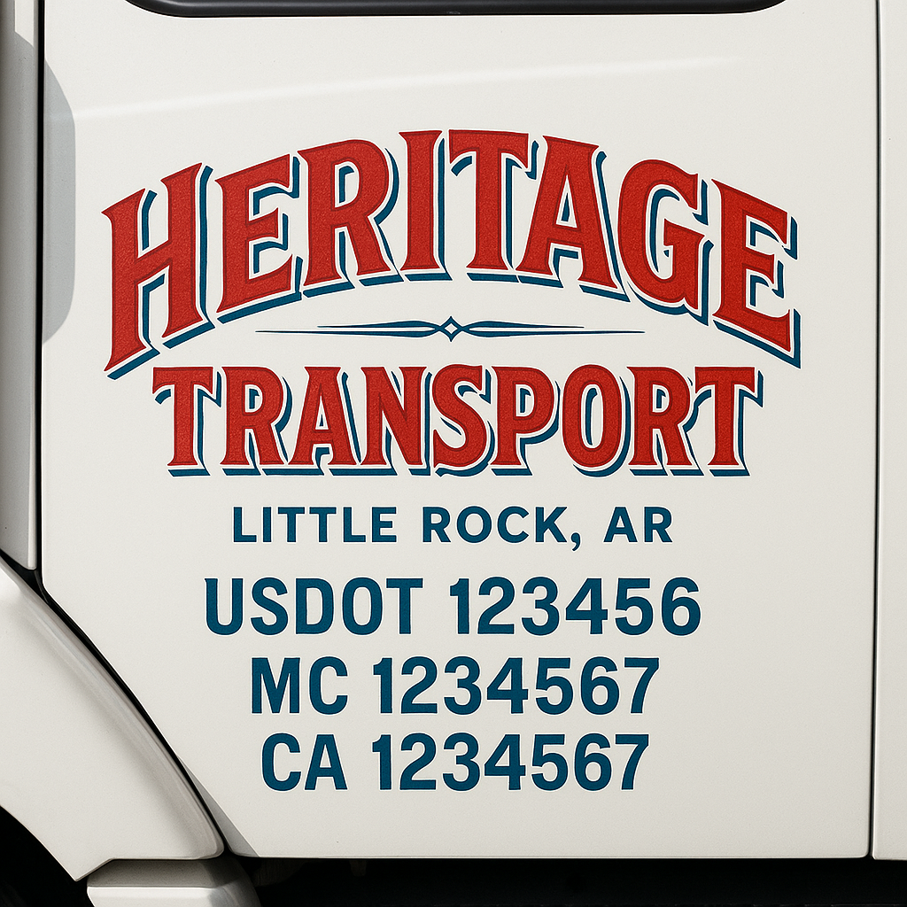 Custom Truck Door Lettering Sign Decal Sticker For Trucking, Businesses with City, State and USDOT, MC, GVW Truck Sign (2-Pack)