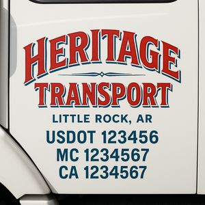 Custom Truck Door Lettering Sign Decal Sticker For Trucking, Businesses with City, State and USDOT, MC, GVW Truck Sign (2-Pack)