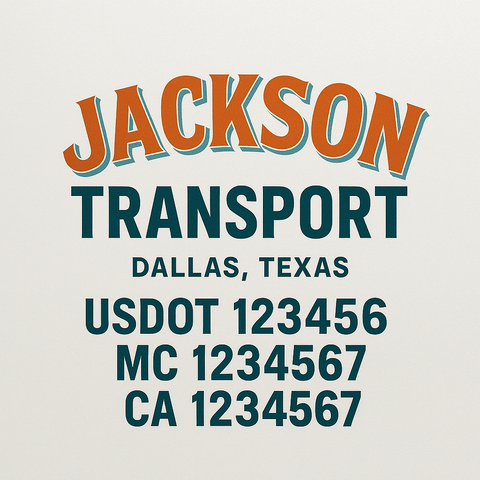 Custom Truck Door Lettering Sign Decal Sticker For Trucking, Businesses with City, State and USDOT, MC, GVW Truck Sign (2-Pack)