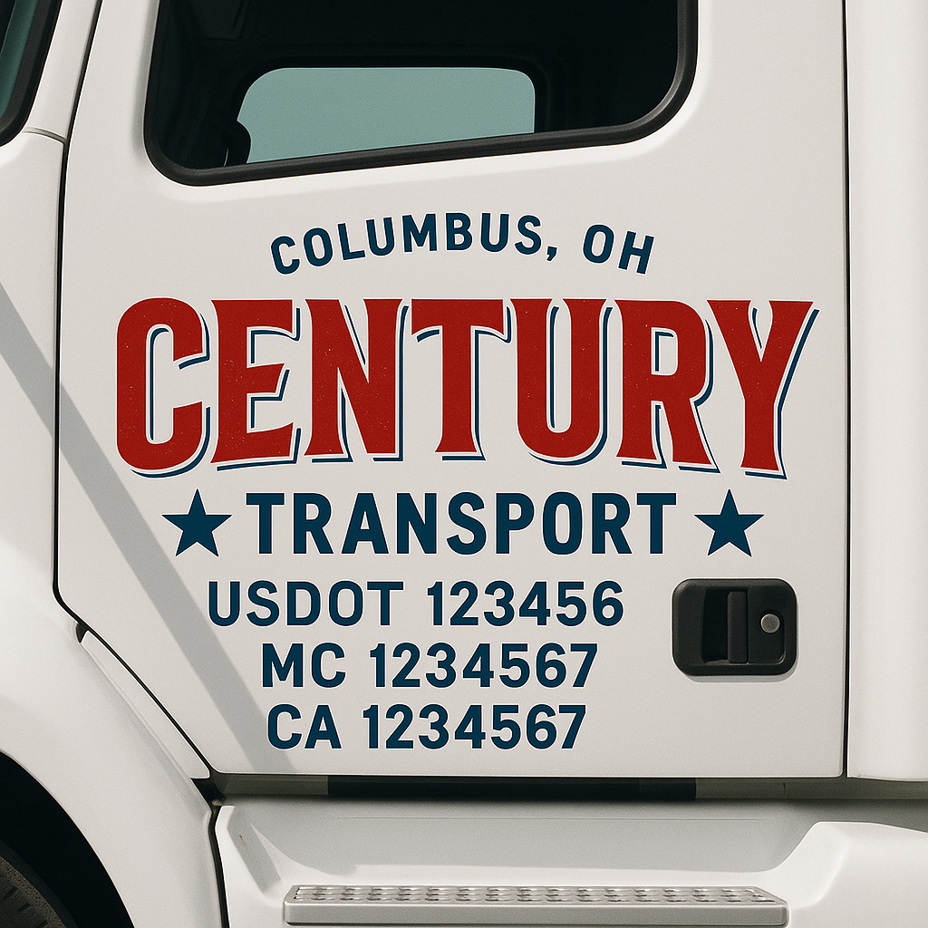 Custom Truck Door Lettering Sign Decal Sticker For Trucking, Businesses with City, State and USDOT, MC, GVW Truck Sign (2-Pack)
