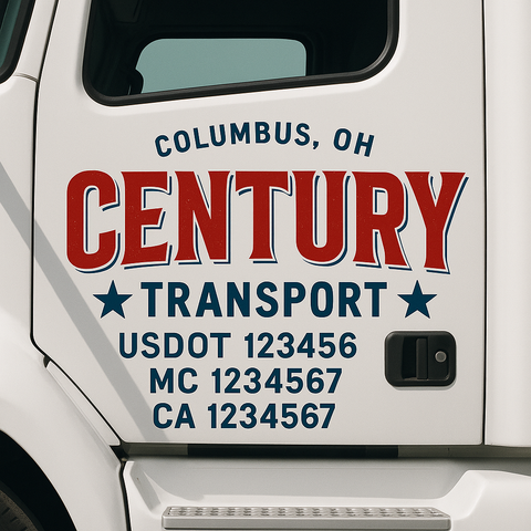 Custom Truck Door Lettering Sign Decal Sticker For Trucking, Businesses with City, State and USDOT, MC, GVW Truck Sign (2-Pack)