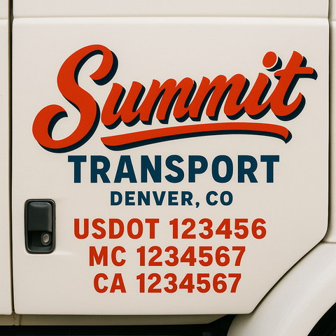 Custom Truck Door Lettering Sign Decal Sticker For Trucking, Businesses with City, State and USDOT, MC, GVW Truck Sign (2-Pack)