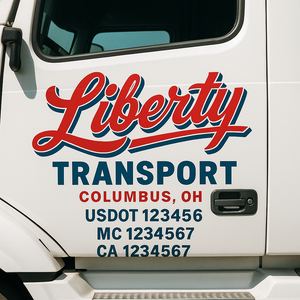 Custom Truck Door Lettering Sign Decal Sticker For Trucking, Businesses with City, State and USDOT, MC, GVW Truck Sign (2-Pack)