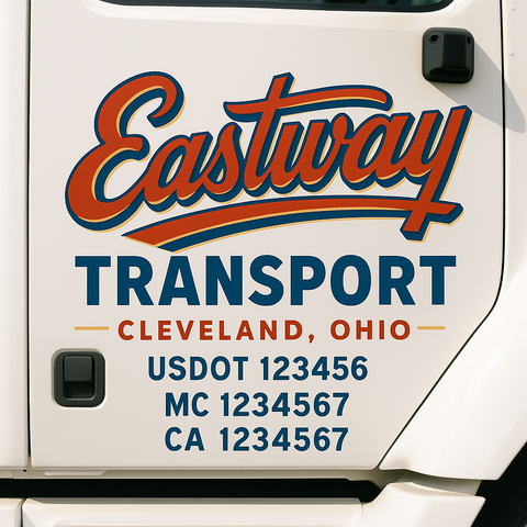 Custom Truck Door Lettering Sign Decal Sticker For Trucking, Businesses with City, State and USDOT, MC, GVW Truck Sign (2-Pack)