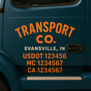 Custom Truck Door Lettering Sign Decal Sticker For Trucking, Businesses with City, State and USDOT, MC, GVW Truck Sign (2-Pack)