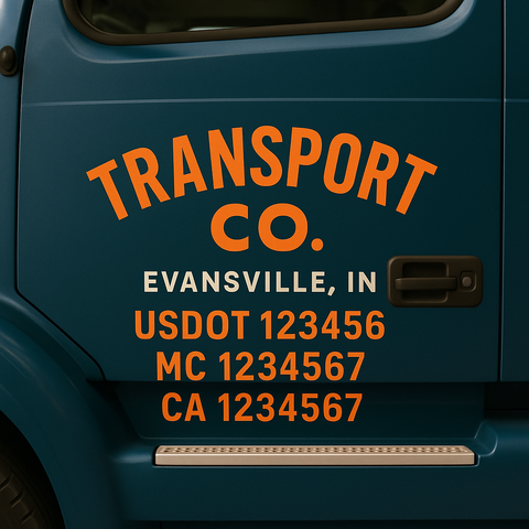Custom Truck Door Lettering Sign Decal Sticker For Trucking, Businesses with City, State and USDOT, MC, GVW Truck Sign (2-Pack)