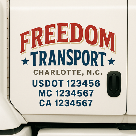 Custom Truck Door Lettering Sign Decal Sticker For Trucking, Businesses with City, State and USDOT, MC, GVW Truck Sign (2-Pack)