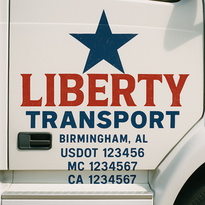 Custom Truck Door Lettering Sign Decal Sticker For Trucking, Businesses with City, State and USDOT, MC, GVW Truck Sign (2-Pack)