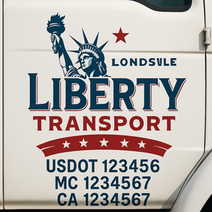 Custom Truck Door Lettering Sign Decal Sticker For Trucking, Businesses with City, State and USDOT, MC, GVW Truck Sign (2-Pack)