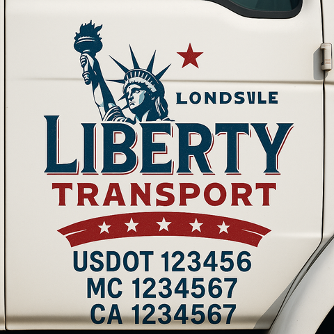 Custom Truck Door Lettering Sign Decal Sticker For Trucking, Businesses with City, State and USDOT, MC, GVW Truck Sign (2-Pack)