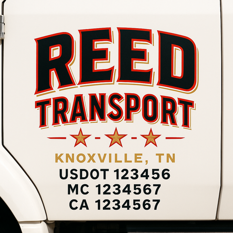 Custom Truck Door Lettering Sign Decal Sticker For Trucking, Businesses with City, State and USDOT, MC, GVW Truck Sign (2-Pack)