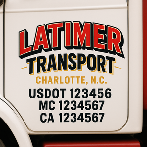 Custom Truck Door Lettering Sign Decal Sticker For Trucking, Businesses with City, State and USDOT, MC, GVW Truck Sign (2-Pack)