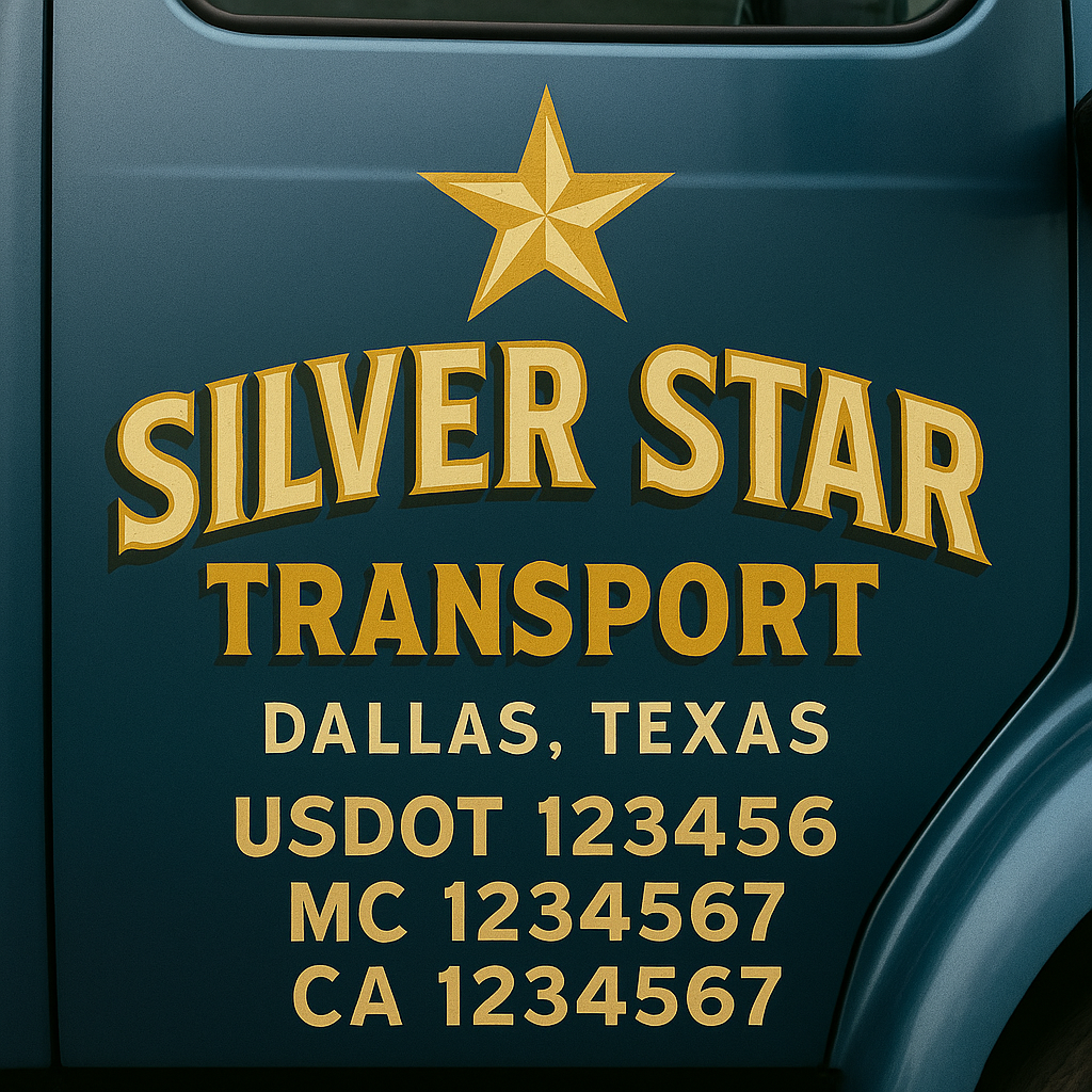 Custom Truck Door Lettering Sign Decal Sticker For Trucking, Businesses with City, State and USDOT, MC, GVW Truck Sign (2-Pack)