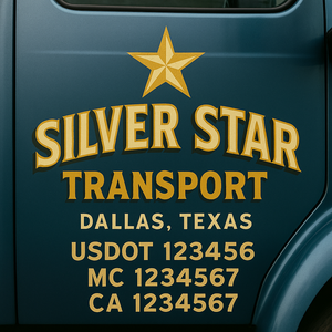 Custom Truck Door Lettering Sign Decal Sticker For Trucking, Businesses with City, State and USDOT, MC, GVW Truck Sign (2-Pack)