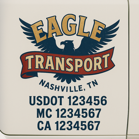 Custom Truck Door Lettering Sign Decal Sticker For Trucking, Businesses with City, State and USDOT, MC, GVW Truck Sign (2-Pack)