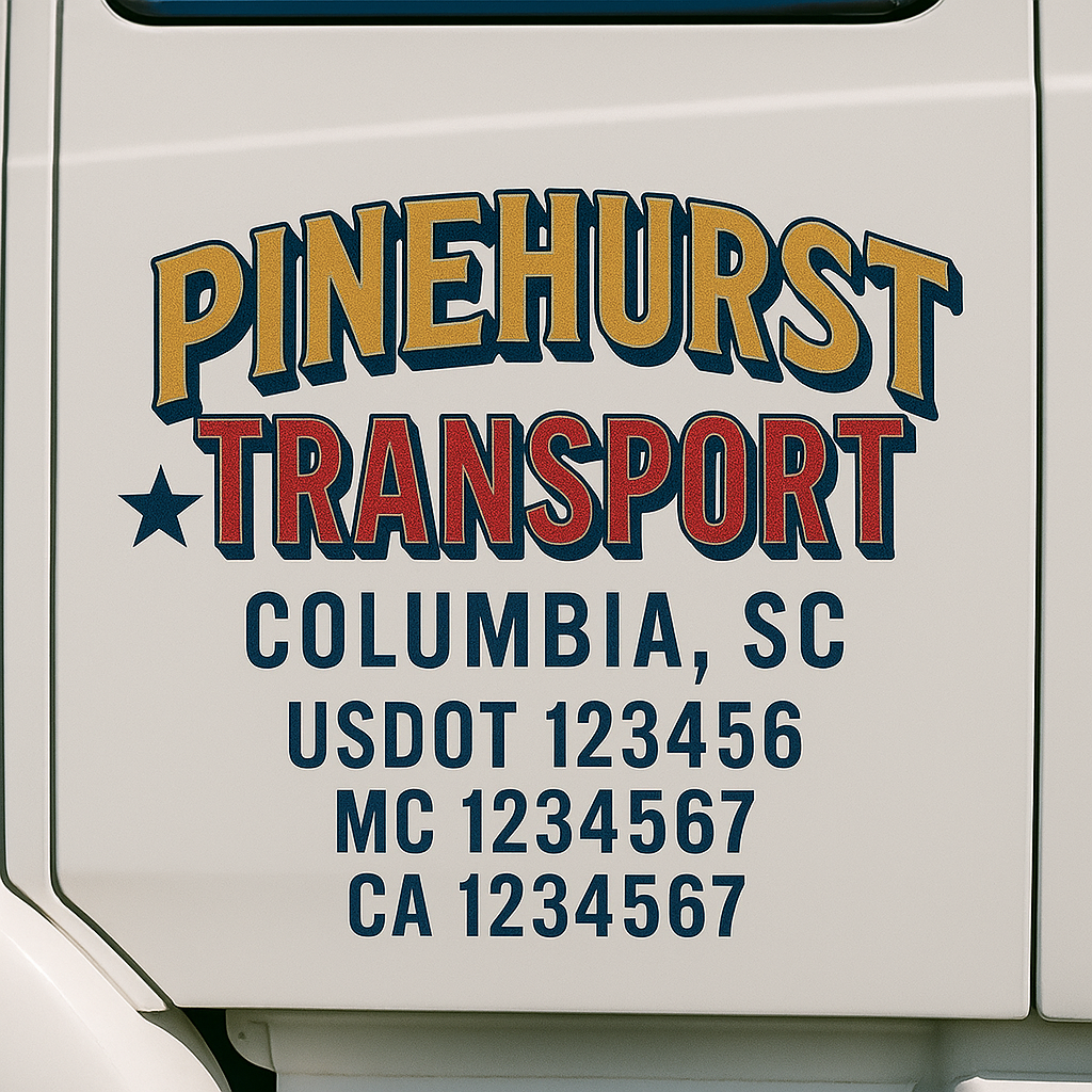 Custom Truck Door Lettering Sign Decal Sticker For Trucking, Businesses with City, State and USDOT, MC, GVW Truck Sign (2-Pack)