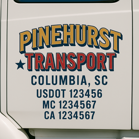 Custom Truck Door Lettering Sign Decal Sticker For Trucking, Businesses with City, State and USDOT, MC, GVW Truck Sign (2-Pack)