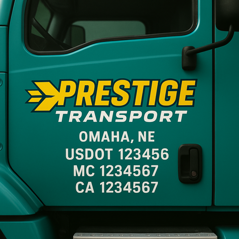 Custom Truck Door Lettering Sign Decal Sticker For Trucking, Businesses with City, State and USDOT, MC, GVW Truck Sign (2-Pack)