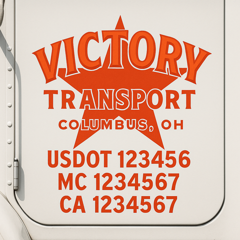Custom Truck Door Lettering Sign Decal Sticker For Trucking, Businesses with City, State and USDOT, MC, GVW Truck Sign (2-Pack)