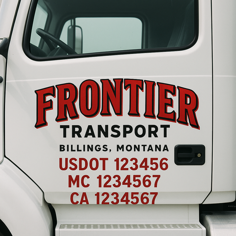 Custom Truck Door Lettering Sign Decal Sticker For Trucking, Businesses with City, State and USDOT, MC, GVW Truck Sign (2-Pack)