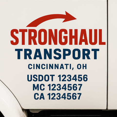 Custom Truck Door Lettering Sign Decal Sticker For Trucking, Businesses with City, State and USDOT, MC, GVW Truck Sign (2-Pack)