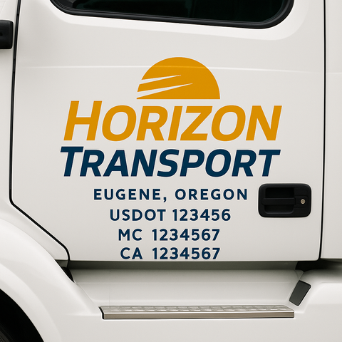 Custom Truck Door Lettering Sign Decal Sticker For Trucking, Businesses with City, State and USDOT, MC, GVW Truck Sign (2-Pack)