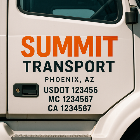 Custom Truck Door Lettering Sign Decal Sticker For Trucking, Businesses with City, State and USDOT, MC, GVW Truck Sign (2-Pack)