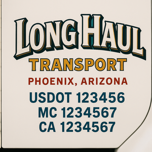 Custom Truck Door Lettering Sign Decal Sticker For Trucking, Businesses with City, State and USDOT, MC, GVW Truck Sign (2-Pack)