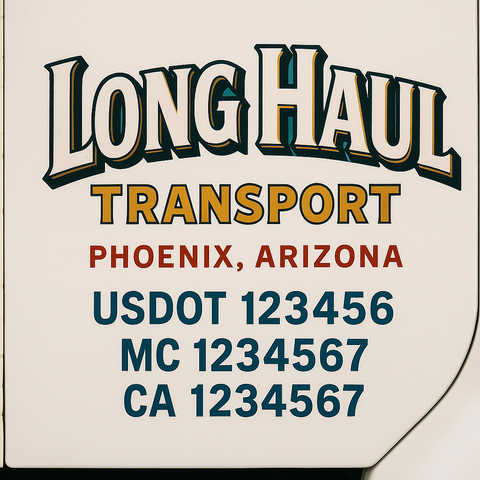 Custom Truck Door Lettering Sign Decal Sticker For Trucking, Businesses with City, State and USDOT, MC, GVW Truck Sign (2-Pack)