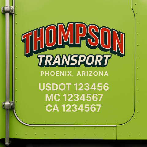 Custom Truck Door Lettering Sign Decal Sticker For Trucking, Businesses with City, State and USDOT, MC, GVW Truck Sign (2-Pack)