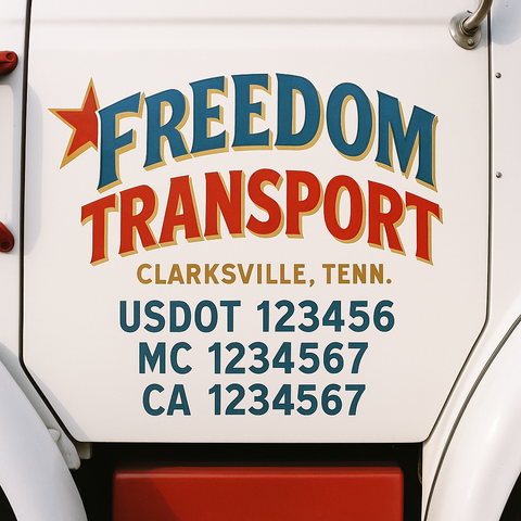 Custom Truck Door Lettering Sign Decal Sticker For Trucking, Businesses with City, State and USDOT, MC, GVW Truck Sign (2-Pack)