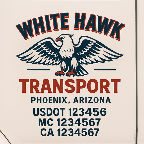 Custom Truck Door Lettering Sign Decal Sticker For Trucking, Businesses with City, State and USDOT, MC, GVW Truck Sign (2-Pack)