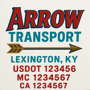 Custom Truck Door Lettering Sign Decal Sticker For Trucking, Businesses with City, State and USDOT, MC, GVW Truck Sign (2-Pack)