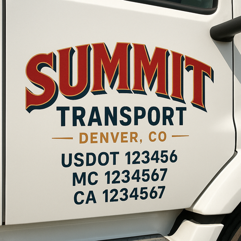 Custom Truck Door Lettering Sign Decal Sticker For Trucking, Businesses with City, State and USDOT, MC, GVW Truck Sign (2-Pack)