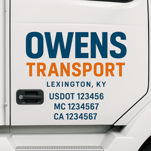 Custom Truck Door Lettering Sign Decal Sticker For Trucking, Businesses with City, State and USDOT, MC, GVW Truck Sign (2-Pack)