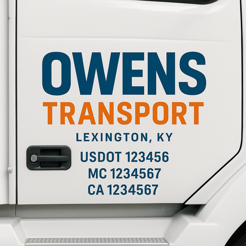 Custom Truck Door Lettering Sign Decal Sticker For Trucking, Businesses with City, State and USDOT, MC, GVW Truck Sign (2-Pack)