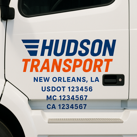 Custom Truck Door Lettering Sign Decal Sticker For Trucking, Businesses with City, State and USDOT, MC, GVW Truck Sign (2-Pack)
