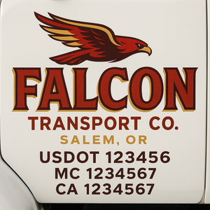 Custom Truck Door Lettering Sign Decal Sticker For Trucking, Businesses with City, State and USDOT, MC, GVW Truck Sign (2-Pack)