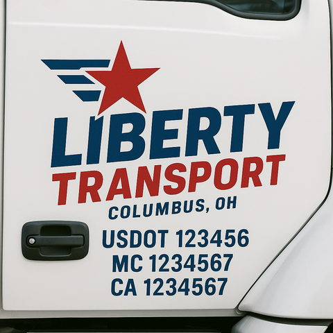 Custom Truck Door Lettering Sign Decal Sticker For Trucking, Businesses with City, State and USDOT, MC, GVW Truck Sign (2-Pack)