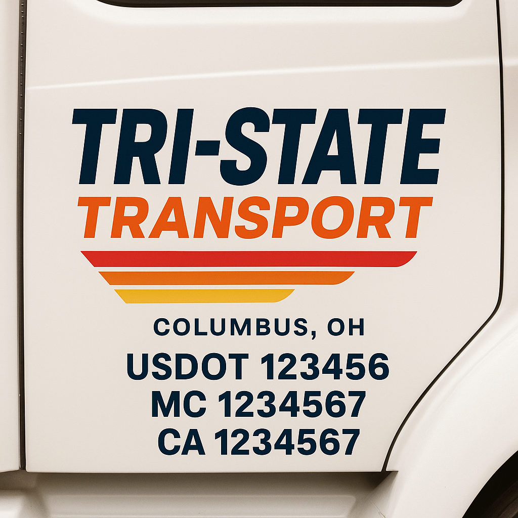 Custom Truck Door Lettering Sign Decal Sticker For Trucking, Businesses with City, State and USDOT, MC, GVW Truck Sign (2-Pack)