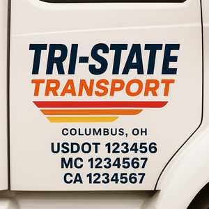Custom Truck Door Lettering Sign Decal Sticker For Trucking, Businesses with City, State and USDOT, MC, GVW Truck Sign (2-Pack)