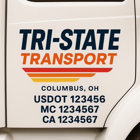 Custom Truck Door Lettering Sign Decal Sticker For Trucking, Businesses with City, State and USDOT, MC, GVW Truck Sign (2-Pack)