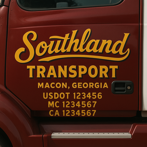 Custom Truck Door Lettering Sign Decal Sticker For Trucking, Businesses with City, State and USDOT, MC, GVW Truck Sign (2-Pack)