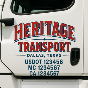 Custom Truck Door Lettering Sign Decal Sticker For Trucking, Businesses with City, State and USDOT, MC, GVW Truck Sign (2-Pack)