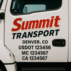 Custom Truck Door Lettering Sign Decal Sticker For Trucking, Businesses with City, State and USDOT, MC, GVW Truck Sign (2-Pack)