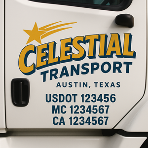 Custom Truck Door Lettering Sign Decal Sticker For Trucking, Businesses with City, State and USDOT, MC, GVW Truck Sign (2-Pack)