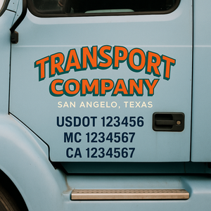 Custom Truck Door Lettering Sign Decal Sticker For Trucking, Businesses with City, State and USDOT, MC, GVW Truck Sign (2-Pack)