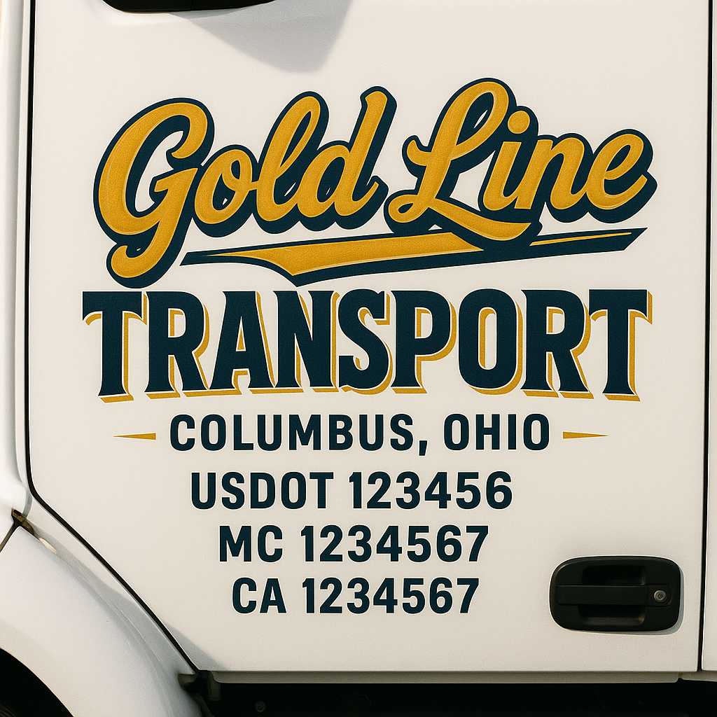 Custom Truck Door Lettering Sign Decal Sticker For Trucking, Businesses with City, State and USDOT, MC, GVW Truck Sign (2-Pack)