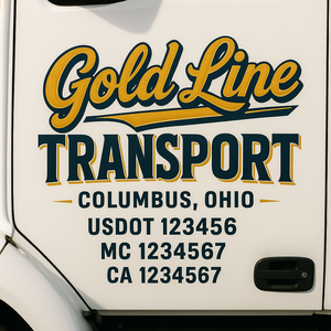 Custom Truck Door Lettering Sign Decal Sticker For Trucking, Businesses with City, State and USDOT, MC, GVW Truck Sign (2-Pack)