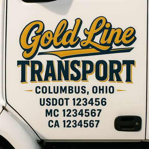 Custom Truck Door Lettering Sign Decal Sticker For Trucking, Businesses with City, State and USDOT, MC, GVW Truck Sign (2-Pack)